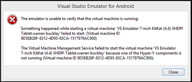 Visual Studio Android Emulator